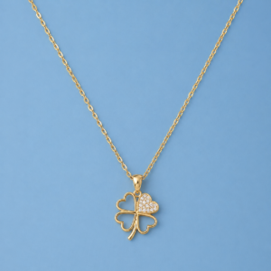 Silver 925 Golden color Heart Necklace